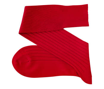VICCEL / CELCHUK Knee Socks Solid Scarlet Red Cotton