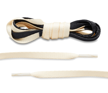 LACE LAB JORDAN 1 Laces 8mm Cream / Black - Dwukolorowe płaskie sznurowadła do butów