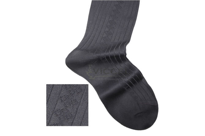 VICCEL / CELCHUK Knee Socks Diamond Textured Charcaol