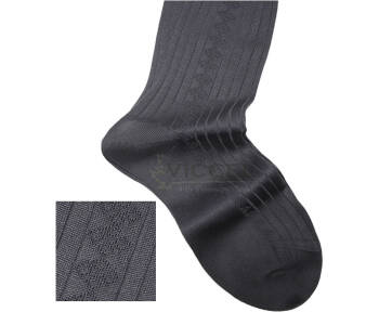 VICCEL / CELCHUK Knee Socks Diamond Textured Charcaol