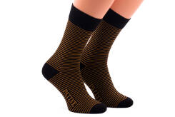 PATINE Socks PAPA01-2012 - Czarne skarpety w żółte paski