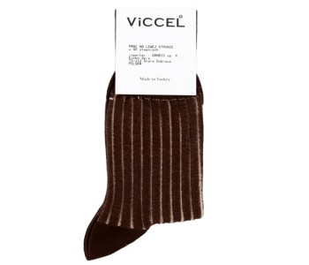 VICCEL / CELCHUK Socks Shadow Stripe Brown / Beige