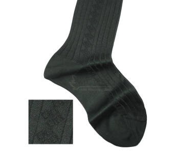 VICCEL / CELCHUK Knee Socks Diamond Textured Forest Green