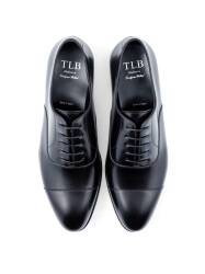 Buty formalne męskie klasyczne typu oxford szyte metodą goodyear welted koloru czarnego. Buty biznesowe, ślubne,eleganckie.