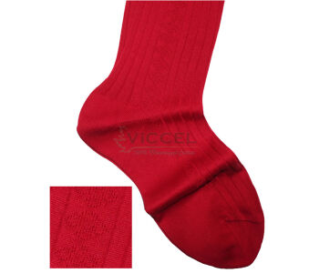 VICCEL / CELCHUK Knee Socks Diamond Textured Scarlet Red