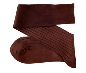 VICCEL / CELCHUK Knee Socks Solid Brown Cotton