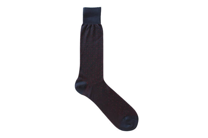 VICCEL / CELCHUK Socks Pindot Navy Blue / Red