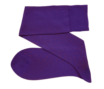 VICCEL / CELCHUK Knee Socks Pin Dots Purple / Red