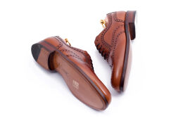 Jasno brązowe eleganckie stylowe jasno brązowe buty klasyczne Yanko brogues cambridge cuero 14664 typu brogues.