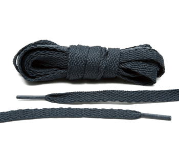 LACE LAB Flat Shoe Laces 8mm Charcoal - Grafitowe płaskie sznurówki do butów