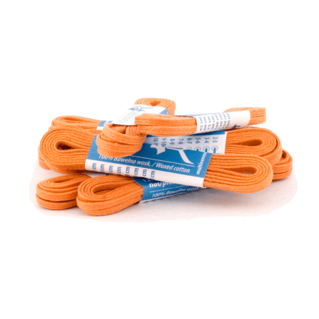 MR Laces Flat Waxed 3.5mm Orange - pomarańczowe płaskie sznurowadła woskowane