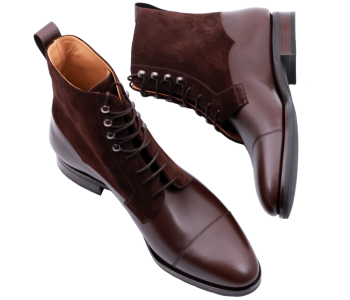 TLB MALLORCA ARTISTA Boots 140HC F KAMIL Dark Brown & Suede Brown - trzewiki męskie brązowe (SALE)