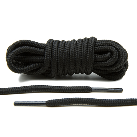 LACE LAB XI Rope Laces 6mm Black - Czarne okrągłe sznurowadła do butów