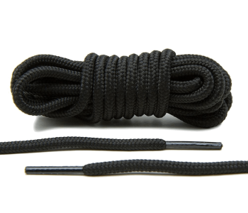 LACE LAB XI Rope Laces 6mm Black - Czarne okrągłe sznurowadła do butów