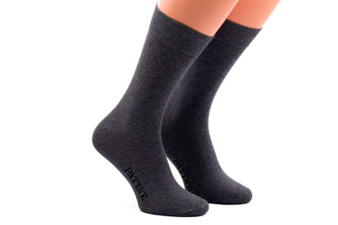 PATINE Socks PA0001-0993 - Eleganckie ciemno szare skarpety