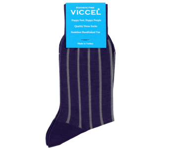 VICCEL / CELCHUK Socks Shadow Stripe Purple / Gray - Cienkie skarpety męskie