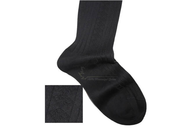 VICCEL / CELCHUK Knee Socks Diamond Textured Black 