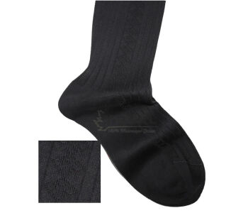 VICCEL / CELCHUK Knee Socks Diamond Textured Black 