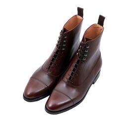 Klasyczne trzewiki męskie w kolorze ciemno brązowym. Idealne na zimę buty skórzane za kostkę.