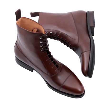 PATINE Balmoral Boots 77045CH F Cambridge Dark Brown - ciemnobrązowe trzewiki męskie na gumowej podeszwie