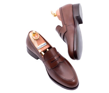 PATINE Penny Loafers 77040 F Brown - brązowe loafersy męskie