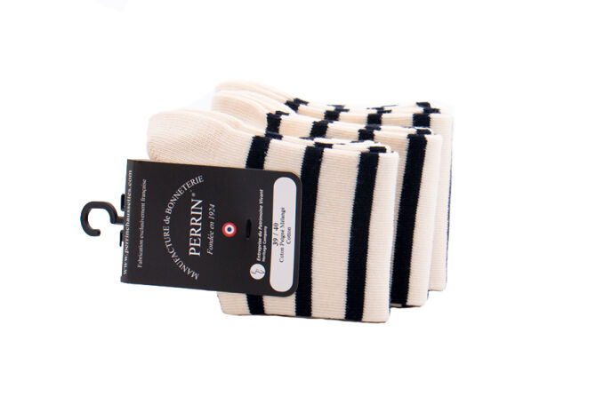 PERRIN Men Socks 305 Ecru/Marine
