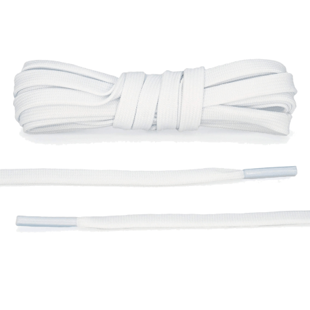 LACE LAB DUNK Replacement Laces 8mm White / Białe płaskie sznurówki do Sneakersów