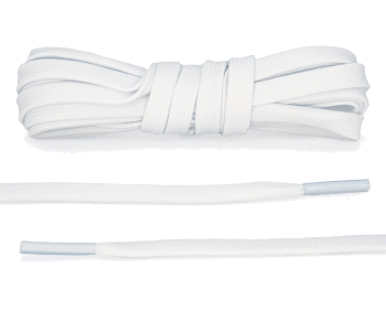 LACE LAB DUNK Replacement Laces 8mm White / Białe płaskie sznurówki do Sneakersów