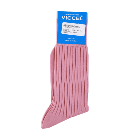 koralowe ekskluzywne skarpety bawełniane męskie viccel socks solid coral cotton