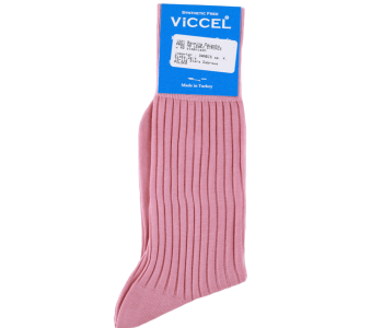 VICCEL / CELCHUK Knee Socks Solid Coral Cotton