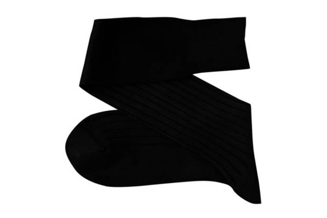VICCEL / CELCHUK Knee Socks Solid Black Cotton