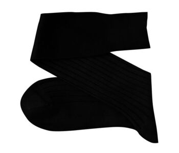 VICCEL / CELCHUK Knee Socks Solid Black Cotton