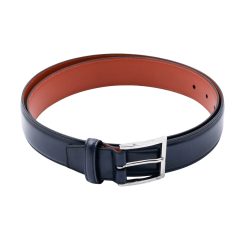 TLB MALLORCA Belt 302OENB Navy Blue - Zamszowy granatowy pasek do spodni