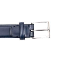 TLB MALLORCA Belt 302OENB Navy Blue - Zamszowy granatowy pasek do spodni