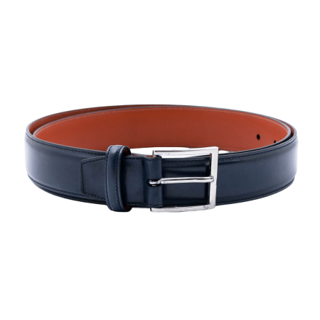 TLB MALLORCA Belt 302OENB Navy Blue - Zamszowy granatowy pasek do spodni