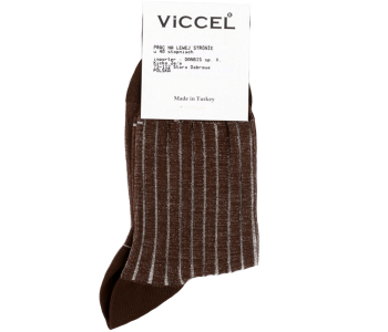VICCEL / CELCHUK Socks Shadow Stripe Dark Brown / Ecru 