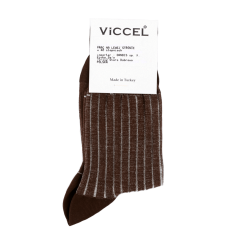 VICCEL / CELCHUK Socks Shadow Stripe Dark Brown / Ecru 