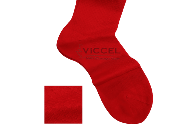 VICCEL / CELCHUK Socks Fish Skin Textured Scarlet Red