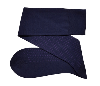 VICCEL / CELCHUK Knee Socks Square Dots Navy Blue / Purple