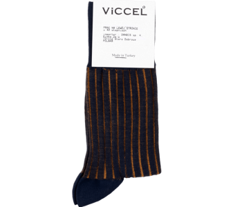 VICCEL / CELCHUK Socks Shadow Stripe Navy Blue / Mustard 