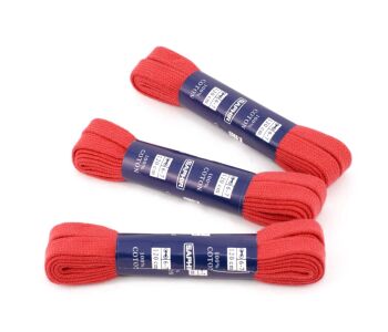 SAPHIR BDC Laces Super Flat 10mm Red - czerwone płaskie sznurowadła do butów