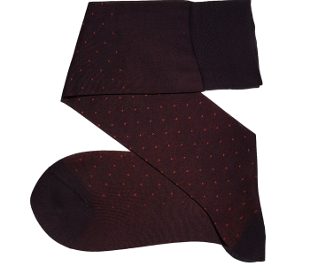 VICCEL / CELCHUK Socks Pindot Dark Brown / Orange