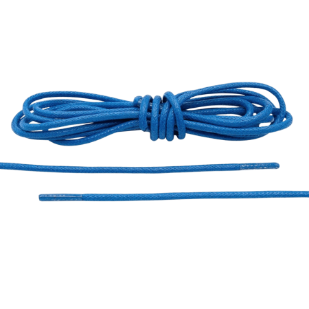 Niebieskie okrągłe woskowane sznurowadła ekskluzywne. Sznurówki do customizacji sneakersów - Jordan, Nike, Bred 1, Adidas