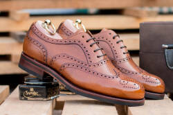 Jasno brązowe eleganckie stylowe jasnoo brązowe buty klasyczne Yanko brogues chesnut cuero 14664 typu brogues.