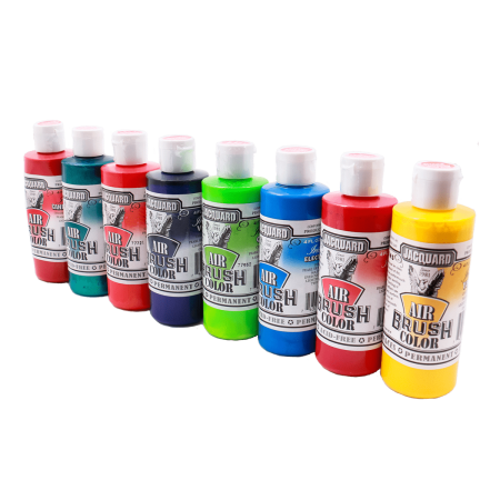 Opalizujące farby akrylowe do aerografu JACQUARD Airbrush Iridescent Color Paint, którymi możesz customizować z efektem perłowej poświaty.