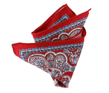 Pocket Square Wool PATHW1619_2 Dark Red