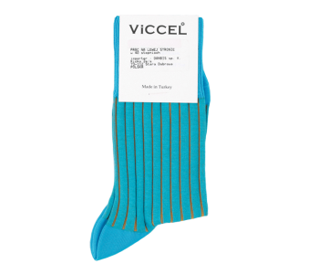 VICCEL / CELCHUK Socks Shadow Stripe Turquois / Mustard