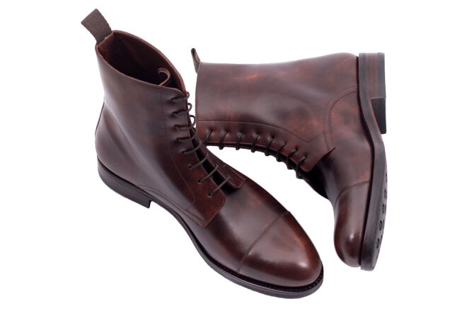 TLB MALLORCA Boots FOSTER 595S F Museum Calf Brown - brązowe trzewiki męskie