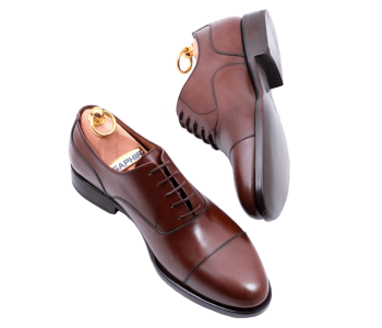 PATINE Oxford Cap Toe 77001 H Brown - brązowe wiedenki męskie