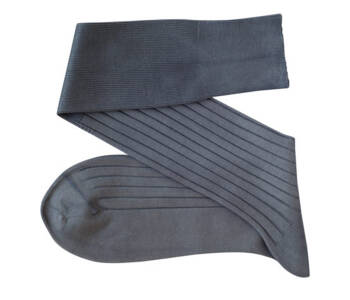 VICCEL / CELCHUK Knee Socks Solid Gray Cotton